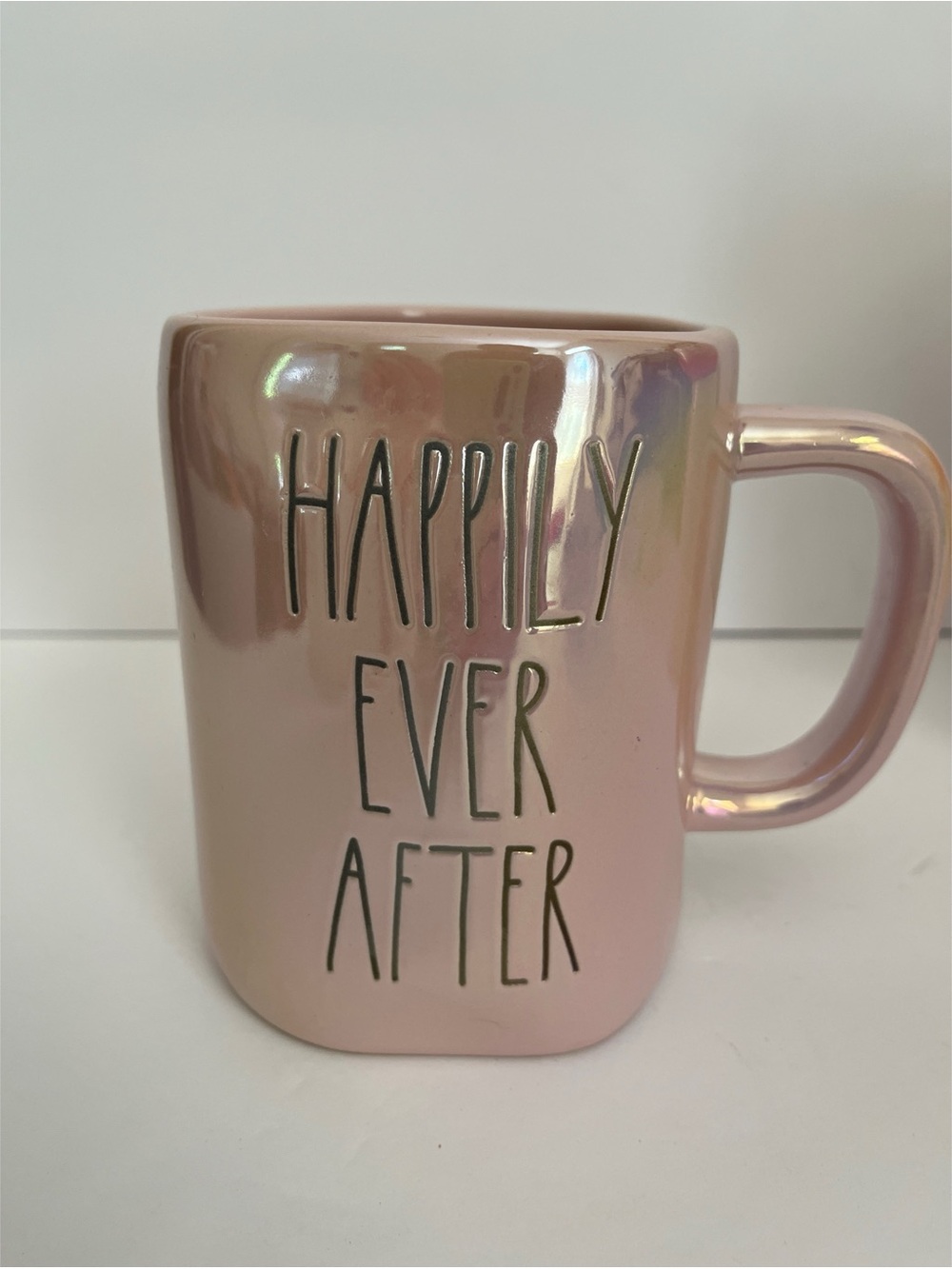 Rae Dunn Happily Ever After Iridescent Pink Mug